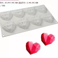 8 cavity silicone mold / cetakan silikon Love (diamond)