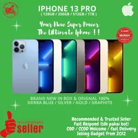 RESMI iPhone 13 Pro Max 128 256 512GB 1TB - Blue Graphite Silver Gold