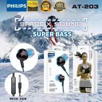 Handsfree Headset Earphone Philips AT-203 Plus Mic Stereo Suara Bagus