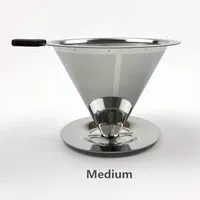 V60 Filter Double Layer 1-4 cup / Cone Coffee Filter Dripper Stainless