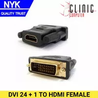 Converter DVI Male to HDMI Female NYK Gender - DVI 24 Pin To HDMI