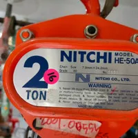 NITCHI CHAIN BLOCK, 2TX3M ASLI JAPAN KATROL ANGKAT 2 Ton x 3 Meter