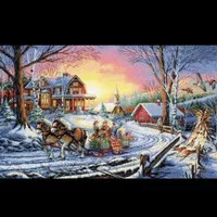 paket kristik musim salju winter christmas village