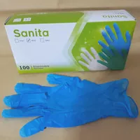 Sanita Nitrile Hand Gloves Sarung Tangan Karet Non Powder isi 100 pcs