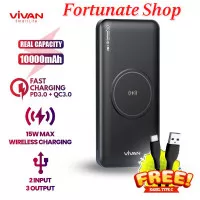 VIVAN PowerBank 10000 mAh VPB-W11 Wireless 3 Output Fast Charging 18W