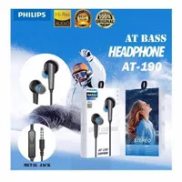 Handsfree Headset Earphone Philips AT-190 Plus Mic Stereo Suara Bagus