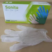 Sanita Vinyl Hand Gloves Sarung Tangan Karet Vinil Non Powder 100 pcs