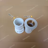 Fitting PVC Pralon Sok Drat Dalam Kuningan 3/4-Faucet Socket Aw-Putih