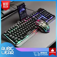 Combo Keyboard Gaming Rgb With Mouse Holder Smartphone - Black