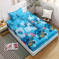 Sprei LADY ROSE 90 100 120 Small Single Set Motif Lilo STITCH GUITAR