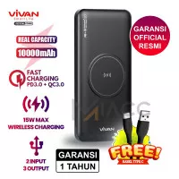 VIVAN Powerbank Iphone Wireless 10000 mAh VPB-W11 Fast Charging 18W