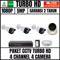 PAKET CCTV 4 CHANNEL 4 CAMERA 5MP IC SONY TURBO HD 1080P KAMERA CCTV