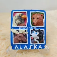 Magnet Kulkas Souvenir Alaska America Biru