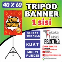 Tripod Stand Display Banner Poster 1 Sisi (40cm x 60cm)