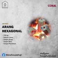 Briket Arang Batok Kelapa dan Arang Kayu Hexagonal 750 Gram