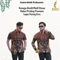 Dimas Batik Prabuseno Kemeja Printing Pria Slimfit Batik Kerja Kantor