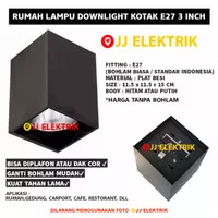Rumah Lampu Downlight Outbow KOTAK Tempel Plafon Fitting E27 3 Inch