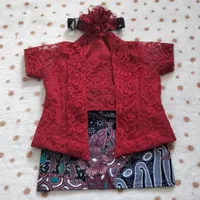 KEBAYA BAYI KEBAYA ANAK KUTUBARU MERAH MAROON