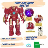 Mainan anak robot iron man Hulkbuster bisa jalan dan lampu