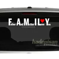 Stiker Cutting Sticker kaca Mobil FAMILY Father And Mother I Love You