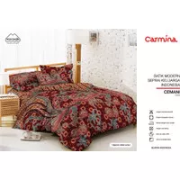 SPREI CARMINA CEMANI QUEEN 160 No.2 SEPRAI BATIK BURUNG AYAM KEDU