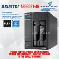 ASUSTOR AS6602T 4GB RAM 2-bay NAS EXC DISK Intel Celeron Quad-Core NAS