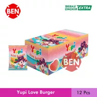 Yupi LOVE BURGER 1 Pak Box 12 Pcs - Permen Jelly Pink Murah