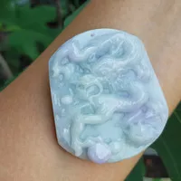 Kalung Giok LAVENDER asli Jadeite jade + sertifikat