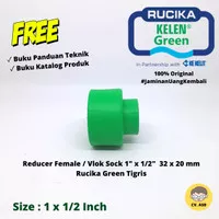 Vlok Sock 1 x 1/2 PPR Reducer Female 32 x 20mm PPR Rucika Green Tigris