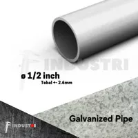 Pipa Galvanis 1/2 inch x t. 2.6mm | pipa besi Galvanis