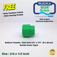 Vlok Sock 3/4 x 1/2 PPR Reducer Female 25x20mm PPR Rucika Green Tigris