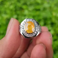 BATU CINCIN NATURAL YELLOW SAFIR ORIGINAL STONE GOOD QUALITY