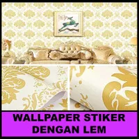 Wallpaper Dinding Stiker Wallpaper Batik Gold 45cm x 100cm