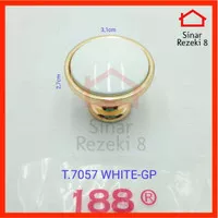 Tarikan Laci Putih Gold Knob Pintu Lemari Bulat Pentol Handle 7057