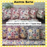 paket sarung bantal sofa 40*40 | set sarung bantal kursi batik cap - bambu maroon