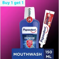 Pepsodent Mouthwash Active Defense 150ml + pepsodent 225 graam