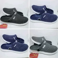 Sepatu sandal Pria New Era Tali belakang Sandal slip on full karet ant