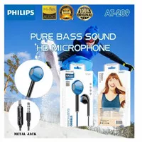 Handsfree Headset Earphone Philips AT-209 Plus Mic Stereo Suara Bagus