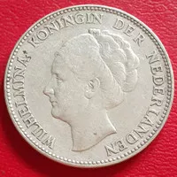Uang Koin Perak Kuno 1 Gulden Wilhelmina SC05 Silver Coin