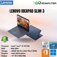 LAPTOP LENOVO IDEAPAD SLIM 3 - i3 10110U 8GB 256GB SSD WIN11 + OHS