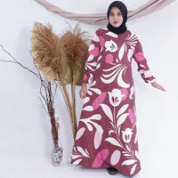 Gamis Katun Jepang Motif Bunga/Gamis Katun Jepang/Gamis Motif Terbaru