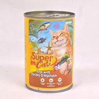 Super Cat Adult Tuna Chicken Vegetable 400Gram Super Cat Food Kaleng
