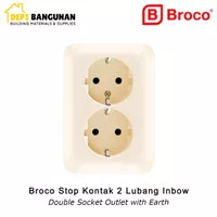 Stop Kontak Inbow 2 Lubang Broco / Double Socket Outlet IB Tanam