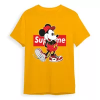 Kaos dewasa wanita Moschino Mickey Mouse/Disney/kualitas premium
