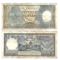 Uang Kuno 10 Rupiah Tahun 1963 Kondisi sesuai foto