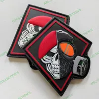 patch rubber logo skull tengkorak baret merah/rubber patch kopassus