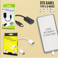 OTG KABEL MIKRO / USB OTG MICRO / OTG KABEL TYPE C / USB OTG TYPE C. - Hitam, Micro