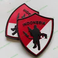 patch rubber logo indonesia prisai merah putih/rubber patch tni/emblem