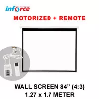 Wall Screen Projector Motorized + Remote 84 4:3 / Layar Inforce