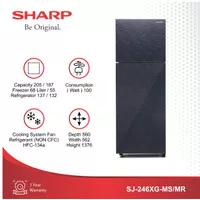 SHARP | SJ-246XG-MS/MR Lemari Es 2 pintu Shine Glass Door Series